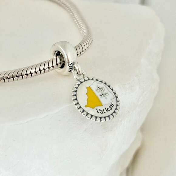 Pandora Vatican Map Dangle S925 Silver Charm - Picture 2 of 4